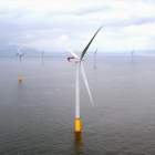 Simulación del parque eólico 'offshore' Hornsea, a 120 kilómetros de la costa, con aerogeneradores gigantes de 190 metros de altura.
