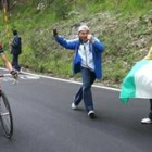 El italiano Basso, en uno de los momentos de la octava etapa del Giro de la que fue vencedor ayer