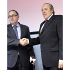 Luis Gallego y el jefe de la sección sindical del Sepla-Iberia.