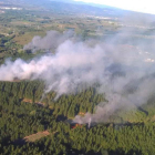 Imagen aérea de un incendio en la Comunidad. BRIF