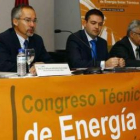 Ricardo González, primero por la izquierda, en la inauguración del congreso sobre energía solar térm