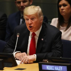 Trump, en las Naciones Unidas, la víspera de su intervención ante la Asamblea General del ente.