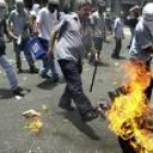 Un momento de los enfrentamientos en Caracas