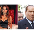 Combinación de imágenes con Karima El Mahroug (2010) y Berlusconi (2012).