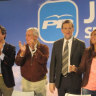Carlos Floriani, Javier Arenas, Mariano Rajoy y Alicia Sánchez-Camacho, ayer, en Barcelona.
