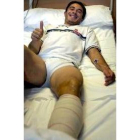 Alberto Alejandro, cuando se lesionó siendo jugador de la Real Sociedad