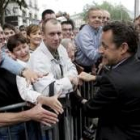 Nicolas Sarkozy, ayer, a su llegada a un congreso sobre discapacidad en Toulousse
