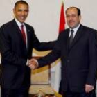 Barack Obama, a la izquierda, durante su encuentro con el primer ministro iraquí Nuri al Maliki