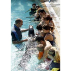 Una sesión de terapia con delfines en Elche.