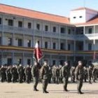 Militares del cuartel de Astorga durante un acto castrense en una imagen de archivo