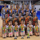 Conjuntos de primera, júnior y benjamín que sumaron seis medallas para el Club Ritmo.
