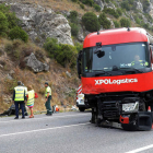 Estado del camión tras el accidente. SANTI OTERO