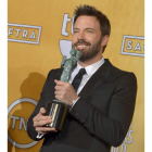 Ben Affleck, ayer en Los Ángeles, al recibir su premio.