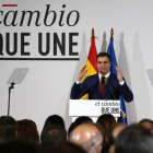 Pedro Sánchez, este miércoles, durante la presentación de la reforma constitucional del PSOE.