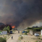 El fuego en el Polígono de Trobajo que se extendió a Oteruelo amenazó viviendas.