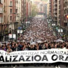 Manifestación convocada en Bilbao para reclamar la legalización de Sortu.