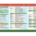 Calendario de las pruebas que albergará este año el León Club de Golf de San Miguel del Camino