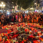 Homenaje en las Ramblas a las víctimas del atentado.