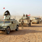 Las tropas de Irak después de liberar la ciudad de Rawa del Estado Islámico (EI). 17 de noviembre de 2017.