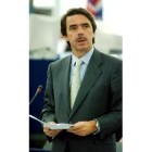 Aznar, ayer durante sus explicaciones de la presidencia