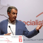 El expresidente del Gobierno José Luis Rodríguez Zapatero, durante su intervención en el Congreso Autonómico Extraordinario del PSOE celebrado en Valladolid
