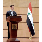 Bachar al Asad, durante su discurso en Damasco.