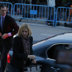 La infanta y su marido, a su llegada a los juzgados