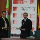 Jorge Calzado, Adolfo López Aguayo, Alberto Villena y Pablo Pastrana tras firmar el convenio.