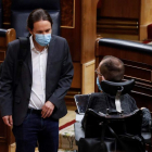 Pablo Iglesias y Echenique, en el Congreso. BALLESTEROS