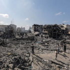 Imagen de una de las zonas de Gaza destruidas por los misiles israelíes. MOHAMED SABER