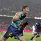 Lionel Messi celebra su gol ante el Real Madrid, el segundo, que sentenció definitivamente el gran d