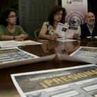 Maite Robles, Teresa Gutiérrez y Julio Ferreras, en la presentación de la Semana Pobreza Cero