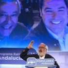 El ministro Cañete, ayer, en un acto electoral en Málaga.