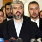 El líder de Hamás, Jaled Mashal, en una rueda de prensa ayer en Ankara