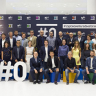 El equipo de profesionales del canal #0, de la plataforma de televisión de pago Movistar+, en la presentación oficial en el Festival de Televisión de Vitoria.