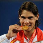 Rafa Nadal, con la medalla de oro conseguida en los pasados Juegos Olímpicos de Pekín