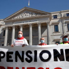 Una de las protestas de los pensionistas para defender sus ingresos. HIDALGO