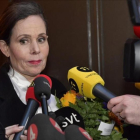 La exsecretaria de la Academia Sueca Sara Danius, tras dejar el cargo por los escándalos de corrupción y abusos.