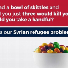 Imagen del polémico tuit del hijo de Donald Trump comparando los skittles con los refugiados.