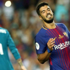Luis Suárez, en el partido de ida de la Supercopa del Barça frente al Madrid.