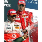 Hamilton y Massa celebran su trinufo en Barhein