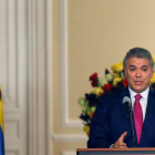 Ivan Duque durante una conferencia de prensa