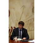 El presidente de la Generalitat, Carles Puigdemont. TONI ALBIR