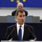 El rey interviene ante el pleno de la Eurocámara.