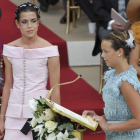 Carlota Casiraghi, a la izquierda, en la boda de su tío, el príncipe Alberto.