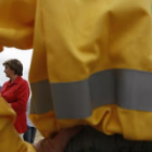 María Jesús Ruiz, ayer en al base de Rabanal del Camino.