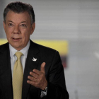 El presidente colombiano, Juan Manuel Santos, ayer.