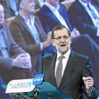 Mariano Rajoy durante su discurso de clausura, en el que dio el pistoletazo de salida a la carrera hacia las urnas.