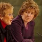 María Teresa Fernández de la Vega y María Jesús San Segundo, ayer, tras el Consejo de Ministros