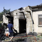 Estado en que quedó el trastero tras el incendio. CAMPOS